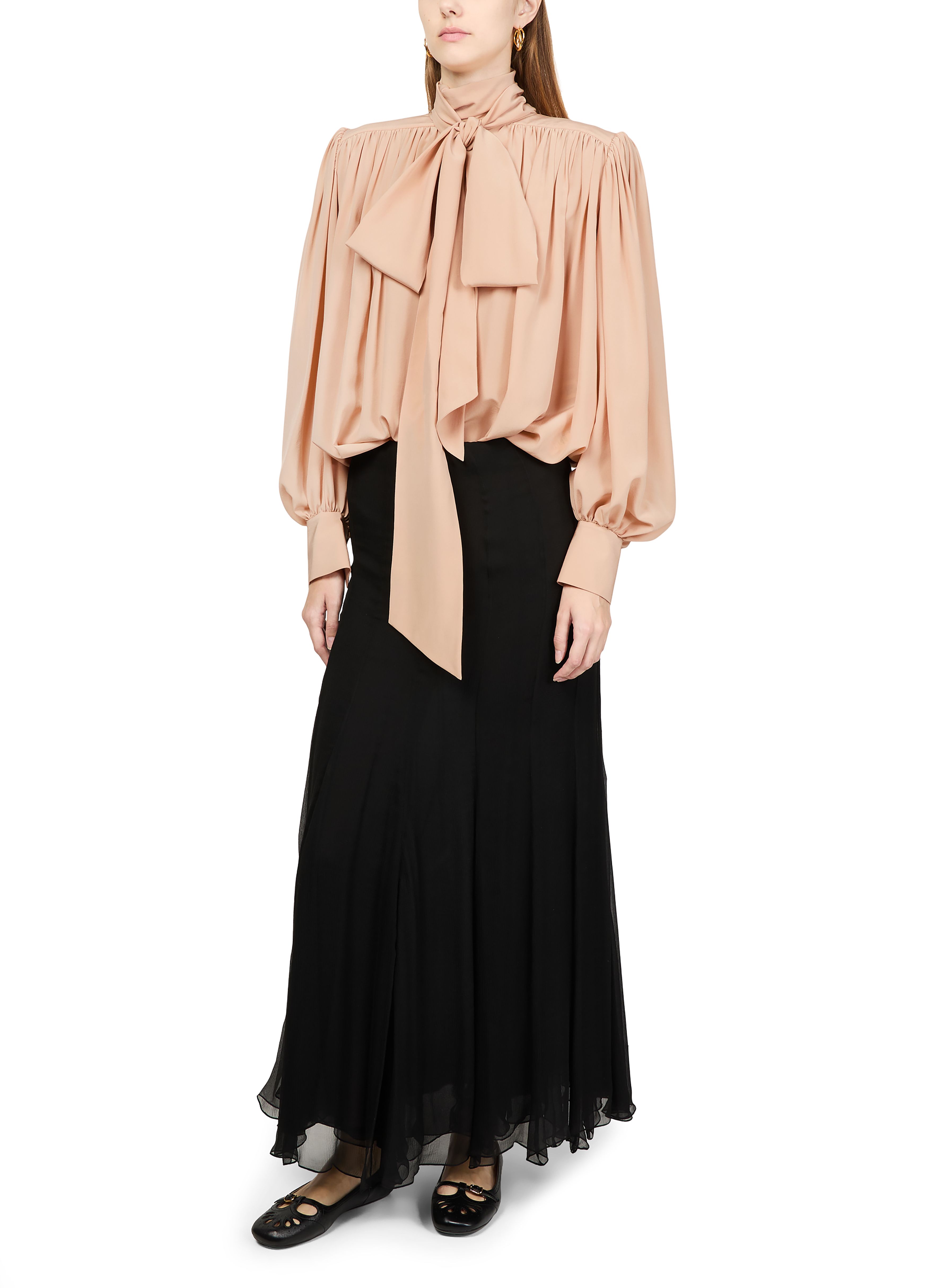 Lavalliere collar blouse thumbnail 6