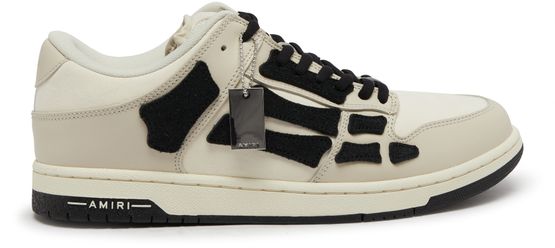 Amiri Skel Denim Leather Low-Top Sneakers