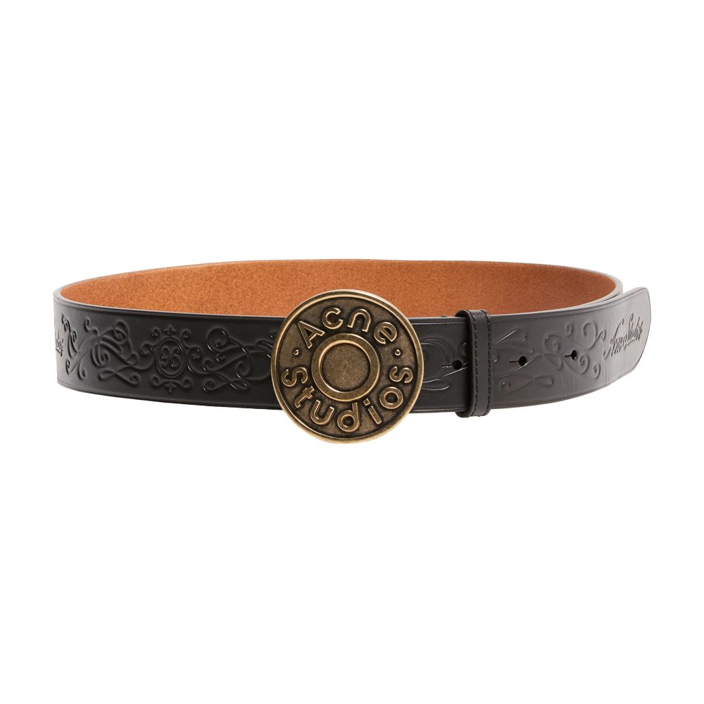Leather logo buckle belt thumbnail 6