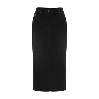 PRADA DENIM MIDI SKIRT WITH SLIT