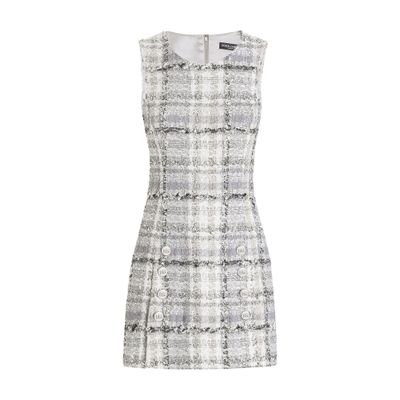 Dolce & Gabbana Lurex Raschel Tweed A-line Minidress With Dg-branded Buttons In Multicolor