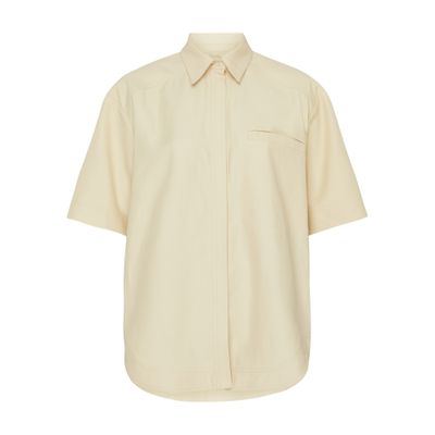 Loulou Studio Short Sleeve Shirt Moheli In Beige