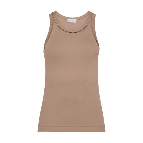Brunello Cucinelli Cotton-blend Vest Top In Light_brown
