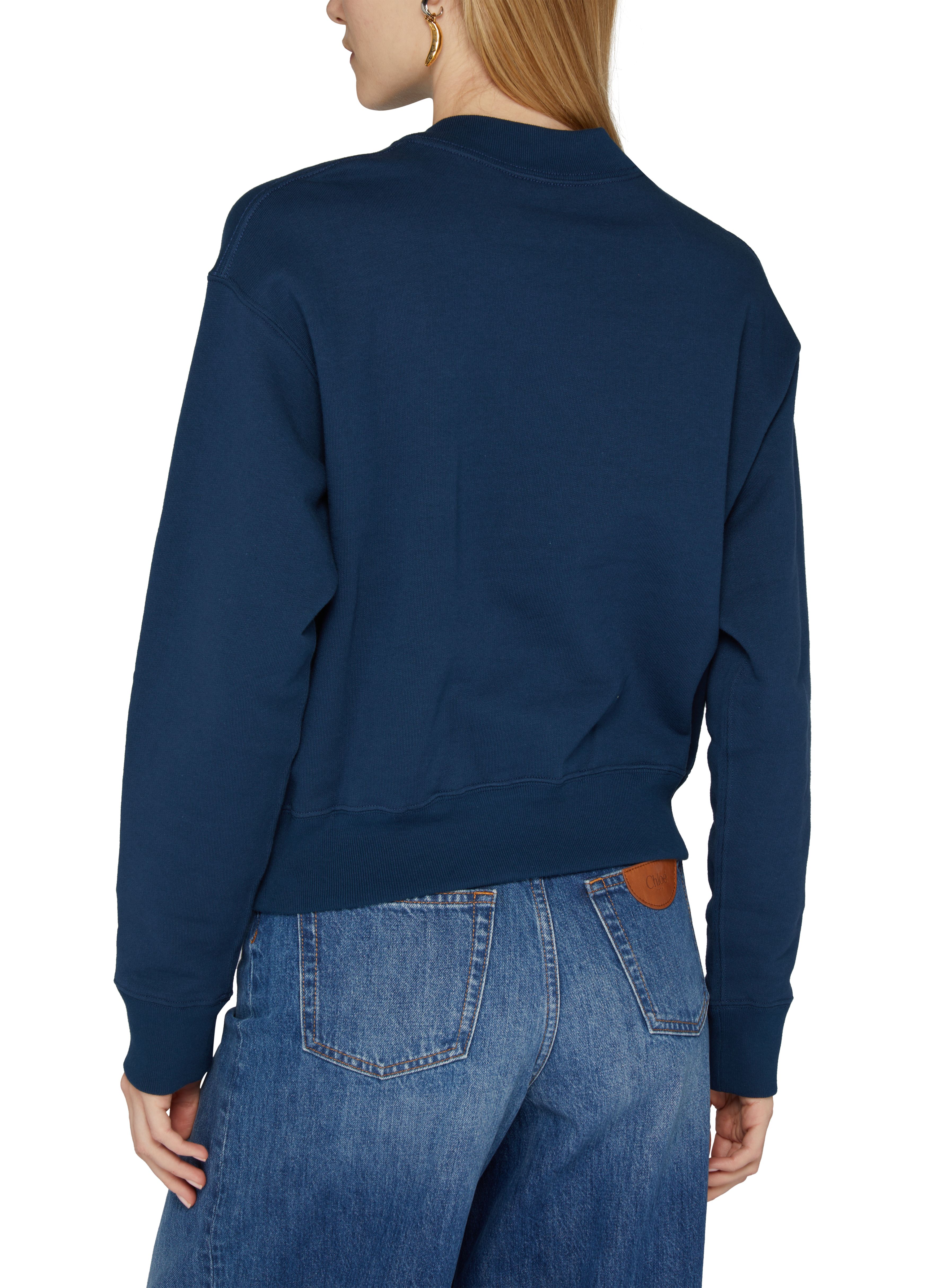 Mockneck cotton sweatshirt with logo thumbnail 5