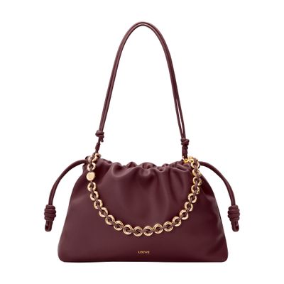 Loewe Large Flamenco Soft Nappa Lamb Leather Purse In Burgundy