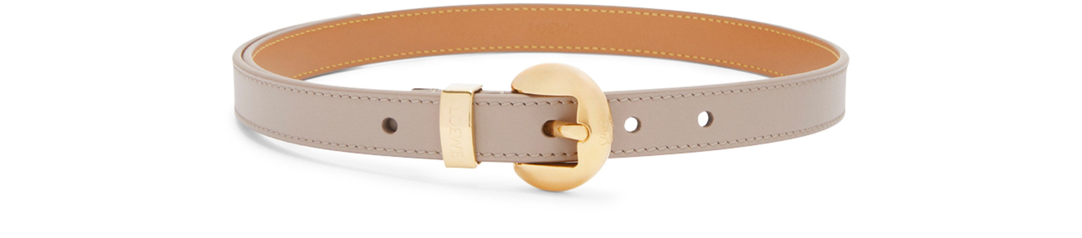 Pebble belt in smooth calfskin