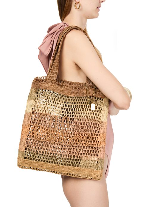 CHLOE Summer Banana raffia tote bag