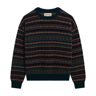 Daughter Lorne Fair Isle Round-neck Sweater In Burgundy