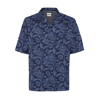 Brunello Cucinelli Paisley-print Cotton Shirt In Blue