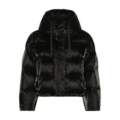 Dolce & Gabbana Coated Nylon Down Jacket In Multicolor