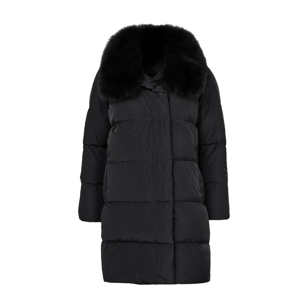 Puffer jacket with a fox fur collar thumbnail 8