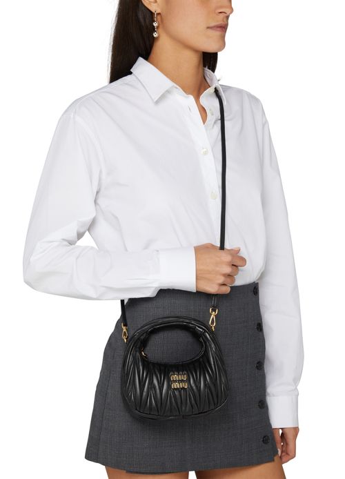 MIU MIU Wander quilted nappa hobo mini bag