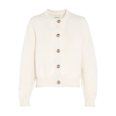 Barrie Button-up Cashmere Cardigan In White