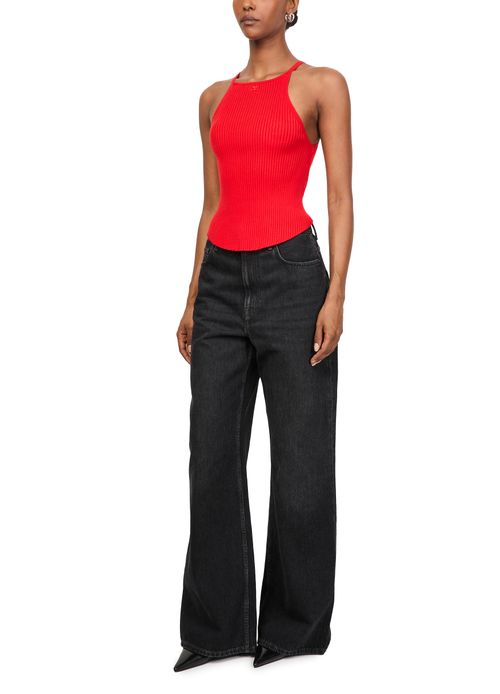 COURREGES Circle rib knit top