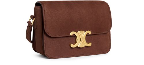 CELINE Teen Triomphe tasche aus genarbtem nubuk-kalbsleder