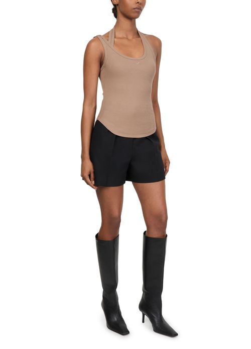 COURREGES Undressed 90's rib buckle tank top