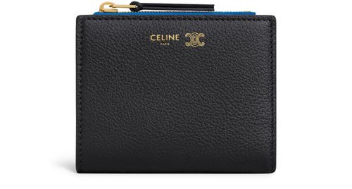 CELINE Compact wallet in supple grained calfskin