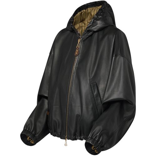 LOUIS VUITTON Leather Hooded Jacket 