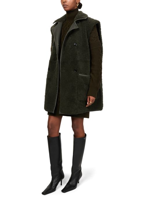 MAX MARA Brianza leather sleeveless jacket