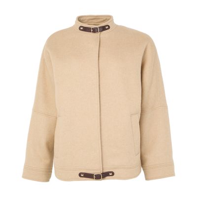 Max Mara Fascia Cropped Coat In Neutral