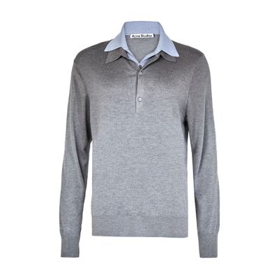 Acne Studios Layered-effect Silk-blend Jumper In Gray