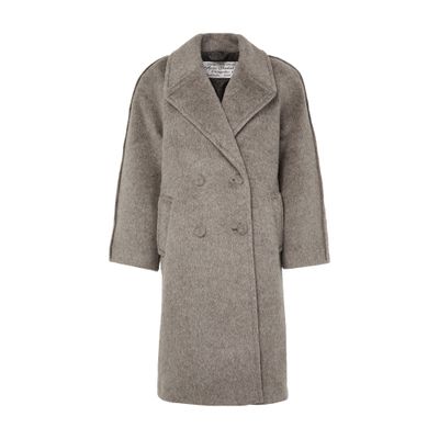 Acne Studios Long Coat With Notched Lapels And Pockets In Gray