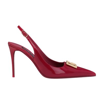 Dolce & Gabbana Polished Calfskin Slingbacks In Cyclamen