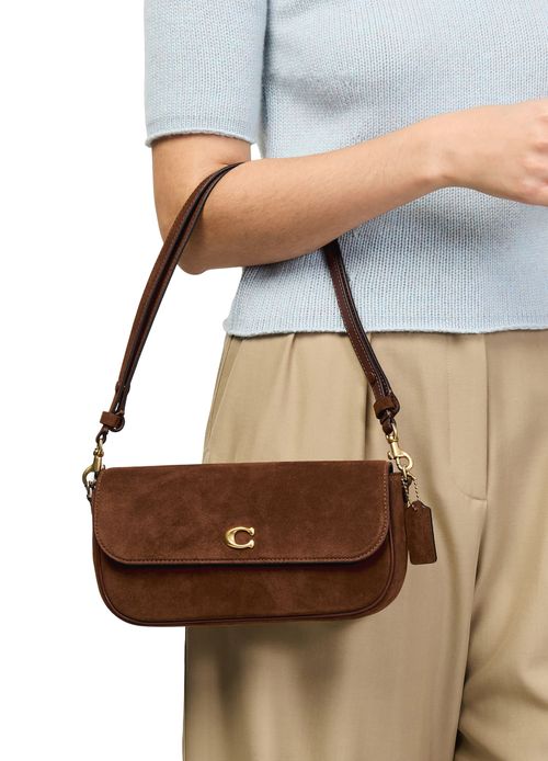 COACH Sac porté épaule en suède Brook Flap