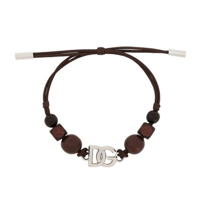 Dolce & Gabbana Dg-logo Cord Bracelet In Multicolor