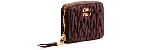 MIU MIU Zippered quilted leather wallet