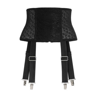 Dolce & Gabbana Stretch Marquisette Corset Belt With Garters In Black
