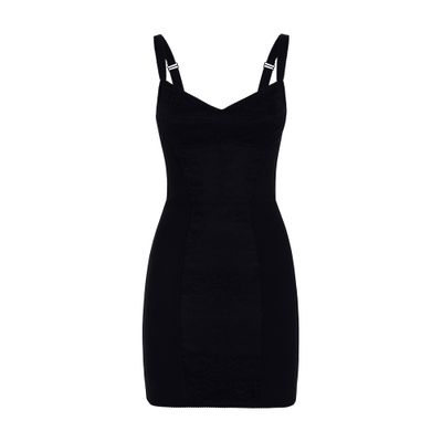 Dolce & Gabbana Black Corset-style Minidress In Black