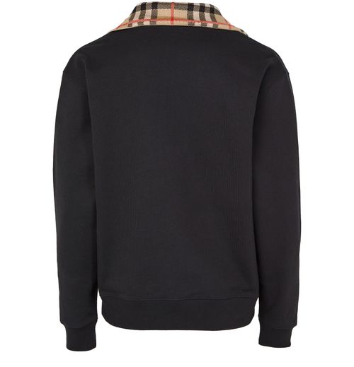 BURBERRY Check long-sleeved cotton polo shirt