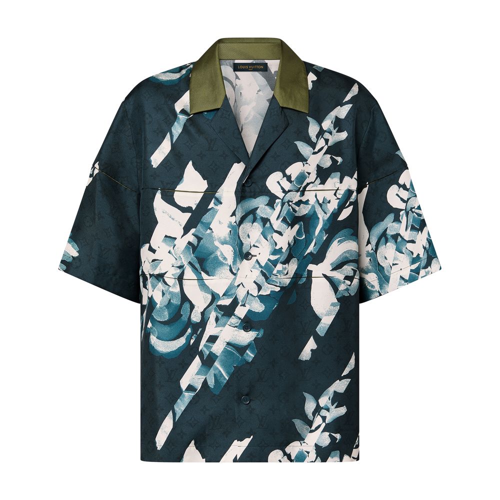 Monogram Printed Short-Sleeved Silk Shirt thumbnail 5