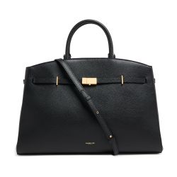 英国王室御用達【DEMELLIER】 The Midi Hudson ミディ ハドソン The Midi Hudson | Black Small Grain | DeMellier