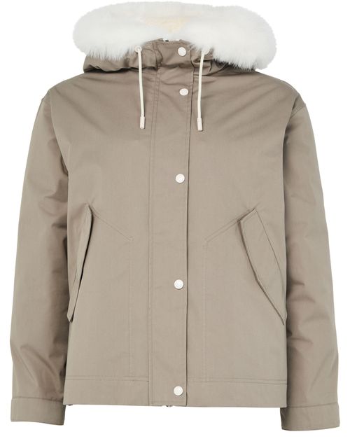 YVES SALOMON Parka courte en coton à capuche
