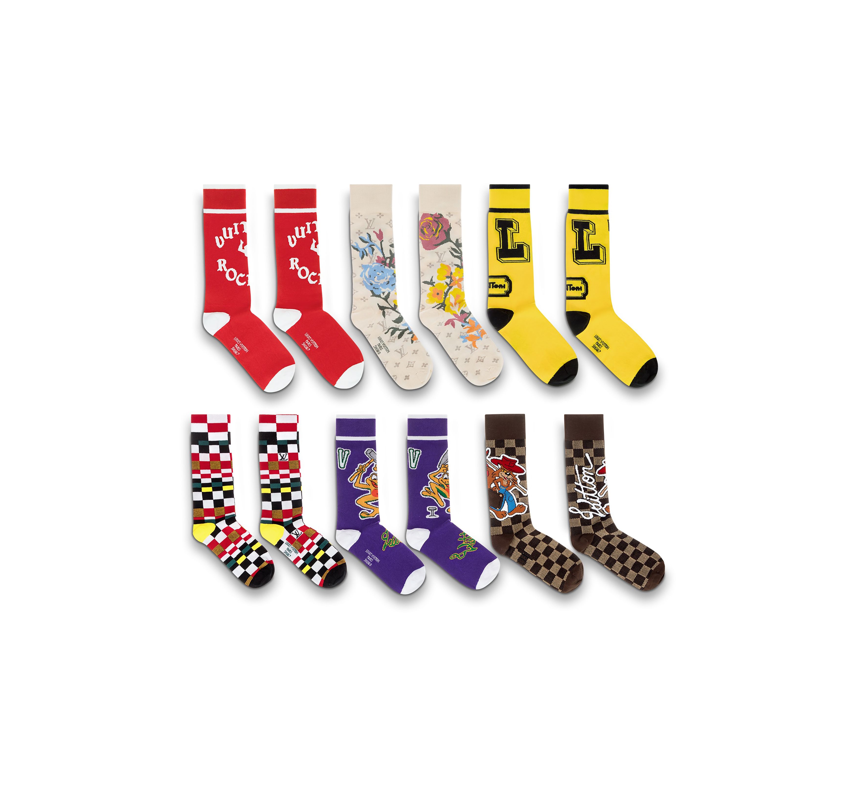 LV Archives Set Of 6 Socks thumbnail 6