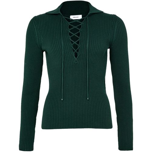 FERRAGAMO Long sleeves cotton ribbed polo