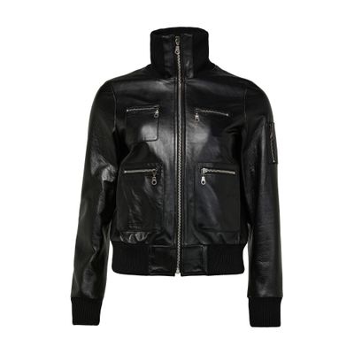 Chloé Leather Bomber Jacket Casual Jackets And Parka In Black