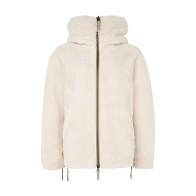 Yves Salomon Reversible Hooded Jacket In Gray