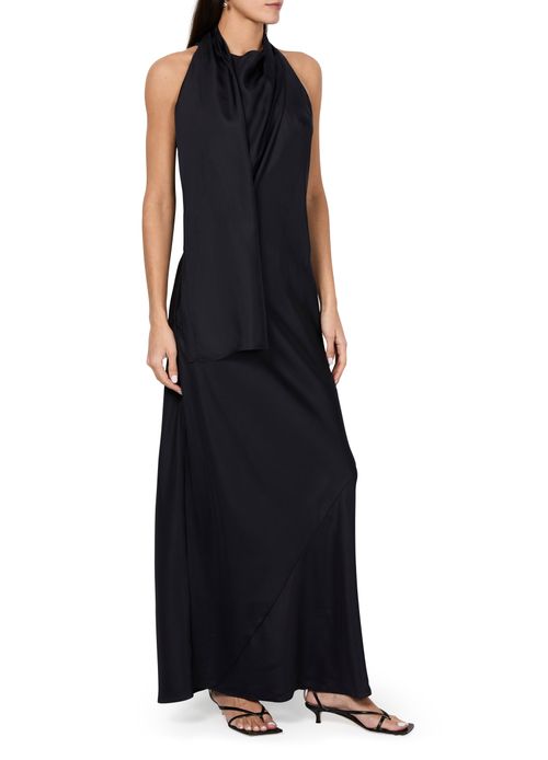 ROHE Foulard Neckholder-Kleid aus Seide