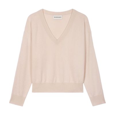 Bompard Cashmere Sweater With Buttoned Sleeves In Sand