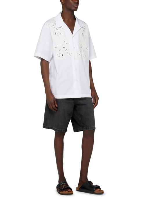 VALENTINO GARAVANI Short-sleeved shirt with pomegranate embroidery