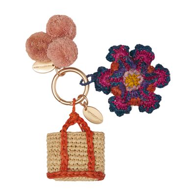 Vanessa Bruno Dahlia Charm Keychain In Multicolore