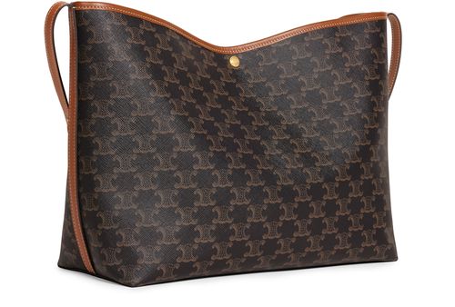 CELINE Sac shopper en toile Triomphe & veau