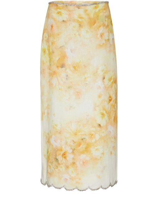 ZIMMERMANN Crush scalloped midi skirt