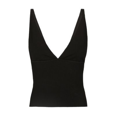 Dolce & Gabbana Ribbed-knit Cropped Tank Top In Black