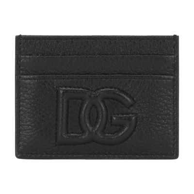 Dolce & Gabbana Small Zip-around Wallet In Calfskin With Raised Logo In Black