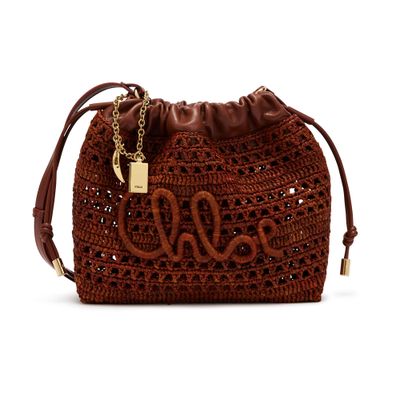 Chloé Summer Banana Shoulder Bag In Burgundy