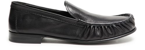MIU MIU Black smooth leather loafers